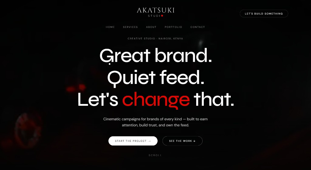 Akatsuki Studio creative website homepage