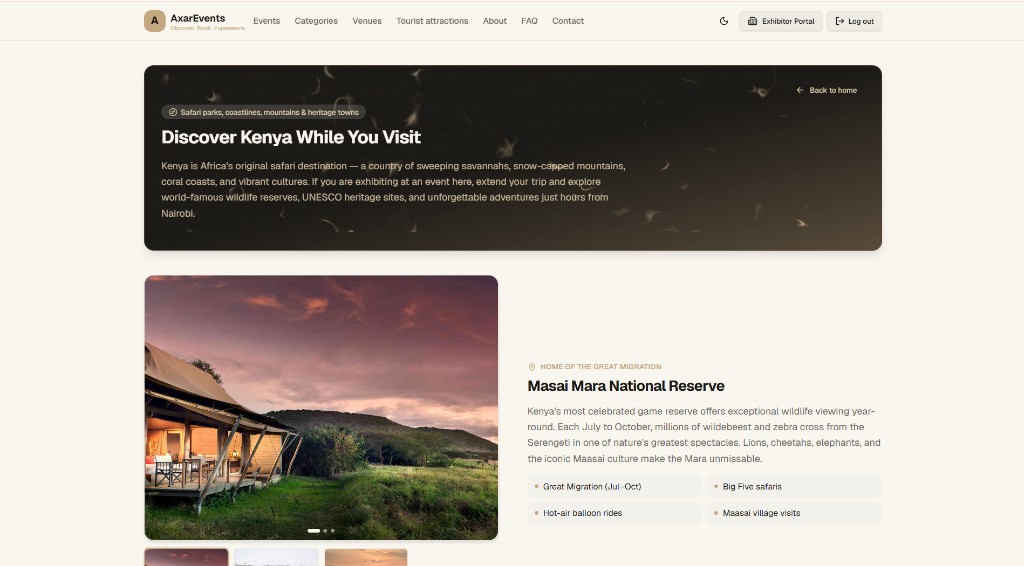 Axar Events tourism features