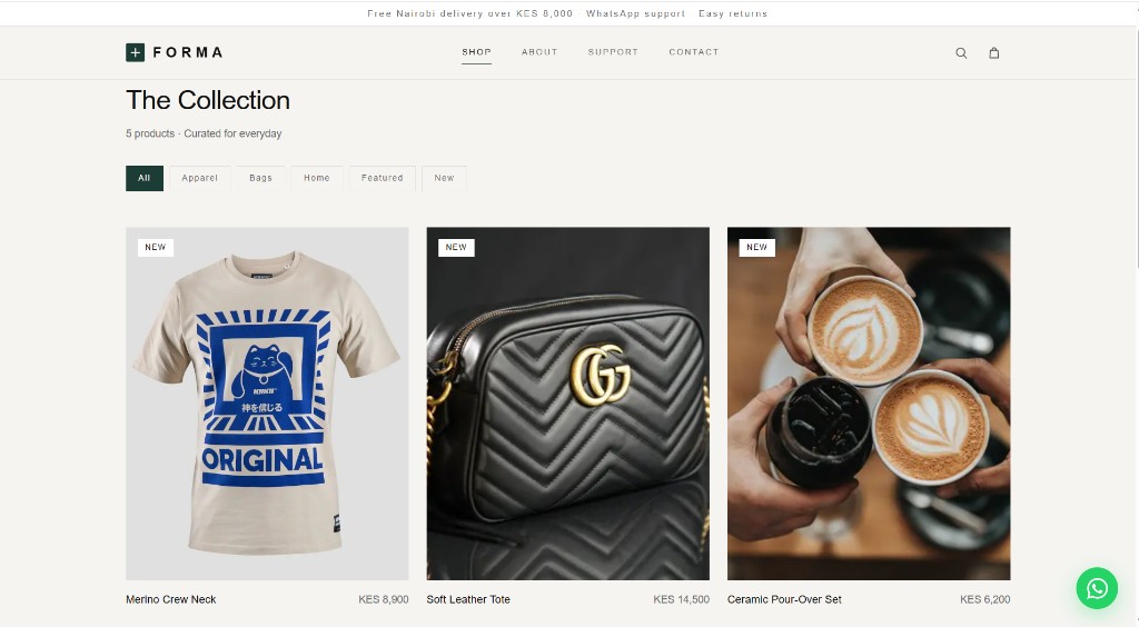 FORMA shop collection grid